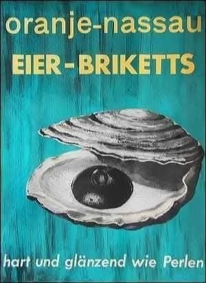 Gezocht: Reclameposter Oranje Nassau Eier-Briketts, Verzamelen, Ophalen, A1 t/m A3, Reclame, Rechthoekig Staand
