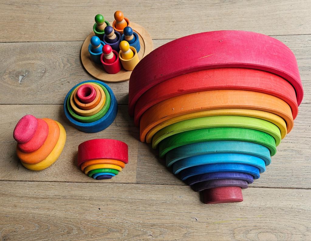 Grimms speelset met o.a. grote regenboog, Kinderen en Baby's, Speelgoed | Houten speelgoed, Ophalen, Gebruikt