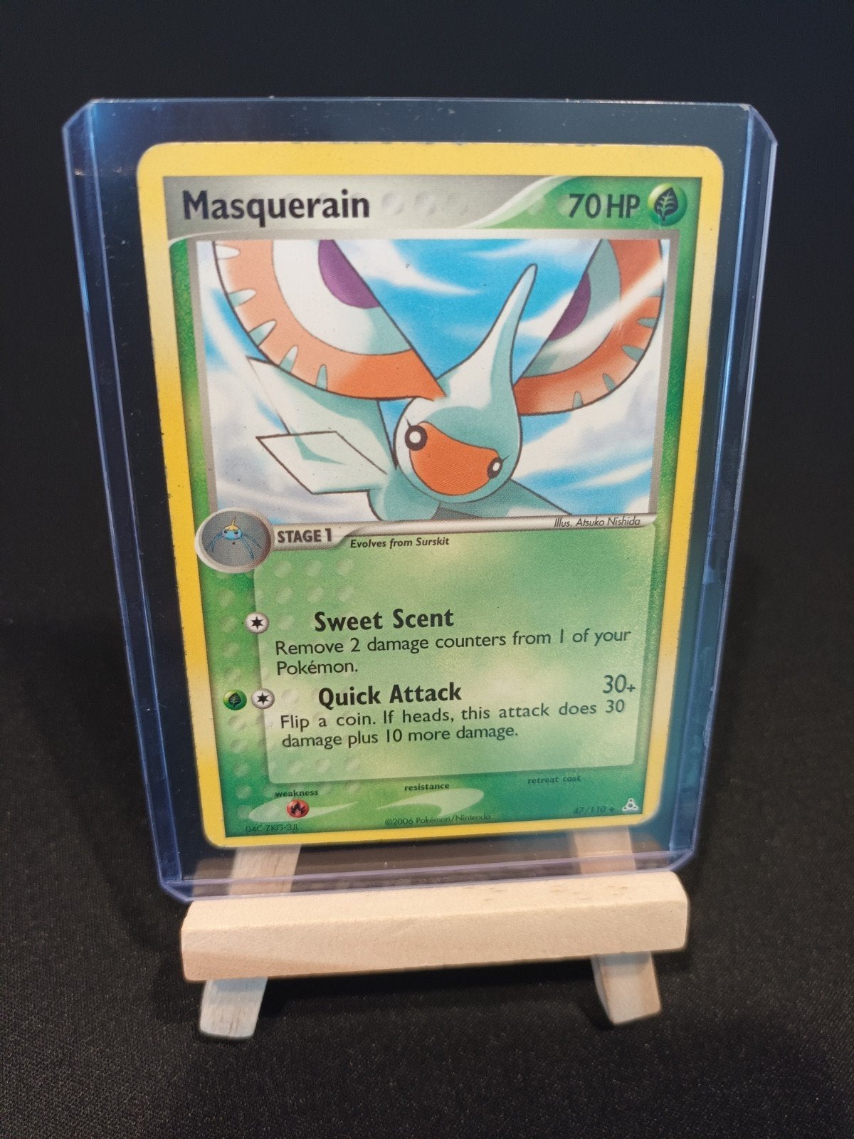 Pokémon Masquerain 47/110 - EX Holon Phantoms Atsuka Nishida, Ophalen of Verzenden, Gebruikt, Losse kaart