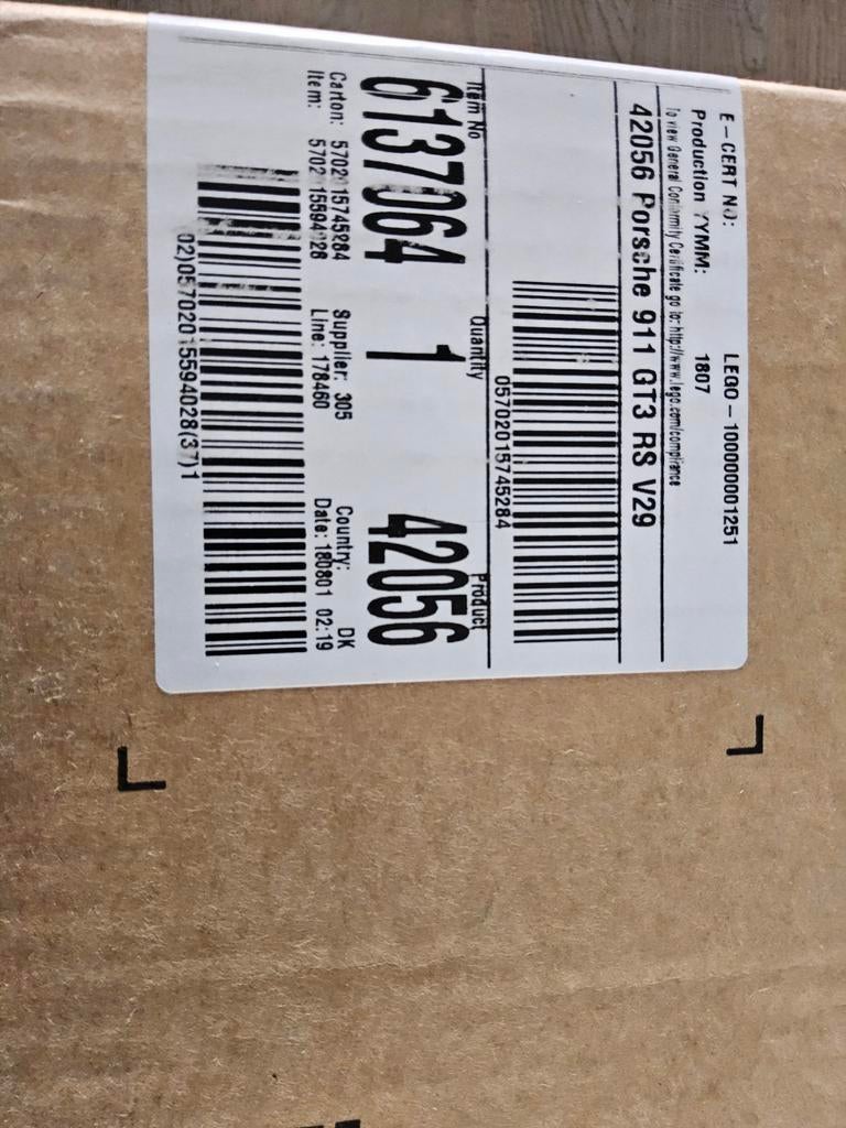 T.k.a. zeer zeldzame Lego 42056 Porsche 911 GT3 RS V29, Kinderen en Baby's, Speelgoed | Duplo en Lego, Ophalen of Verzenden, Nieuw