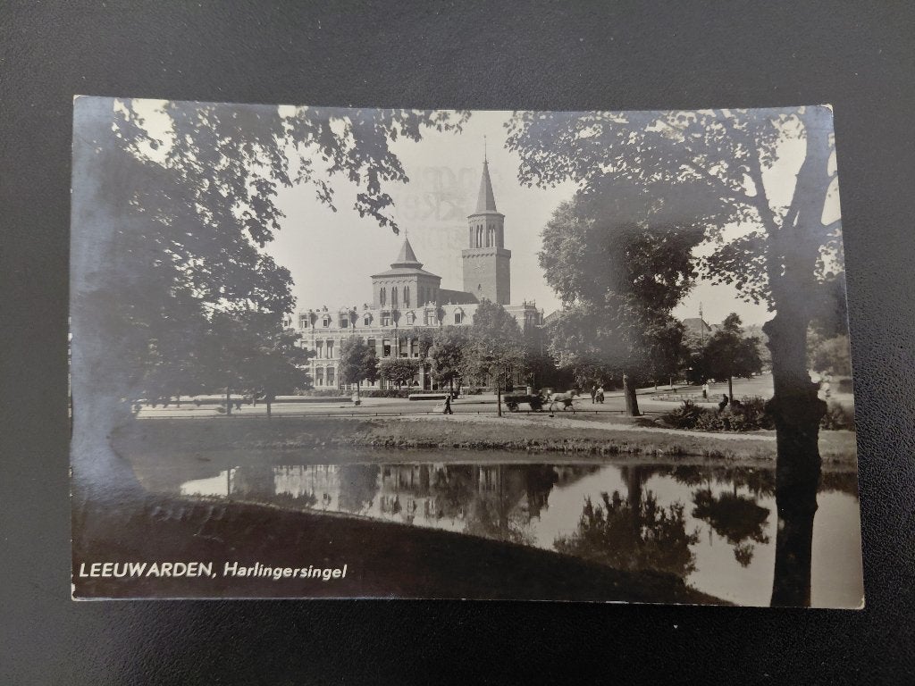 Leeuwarden, Harlingersingel, fotokaart, gelopen, 1962., Verzenden, 1960 tot 1980, Gelopen, Friesland
