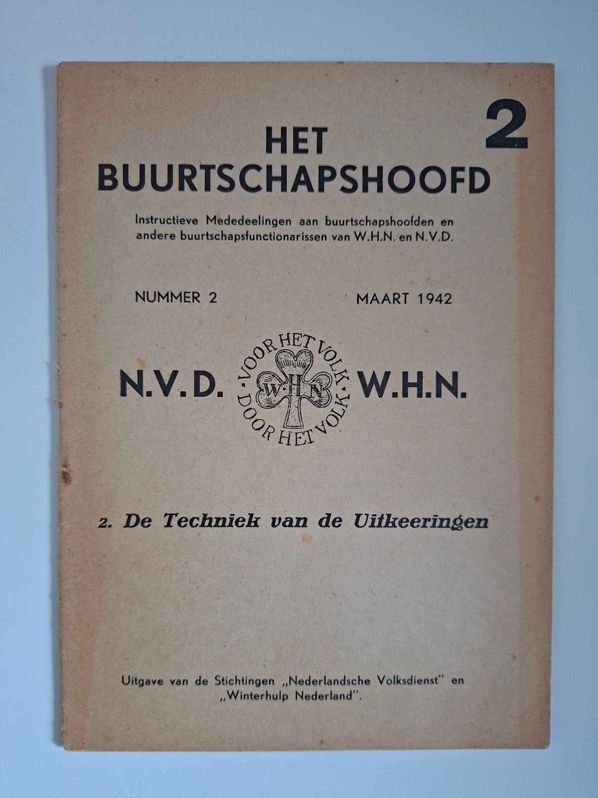 Winterhulp Nederland WHN NVD brochure 'Het Buurtschapshoofd', Ophalen of Verzenden, Nederland, Boek of Tijdschrift