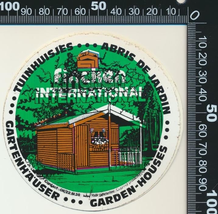 Sticker: Fincken International - Tuinhuisjes (1), Verzamelen, Stickers, Zo goed als nieuw, Bedrijf of Vereniging, Ophalen of Verzenden