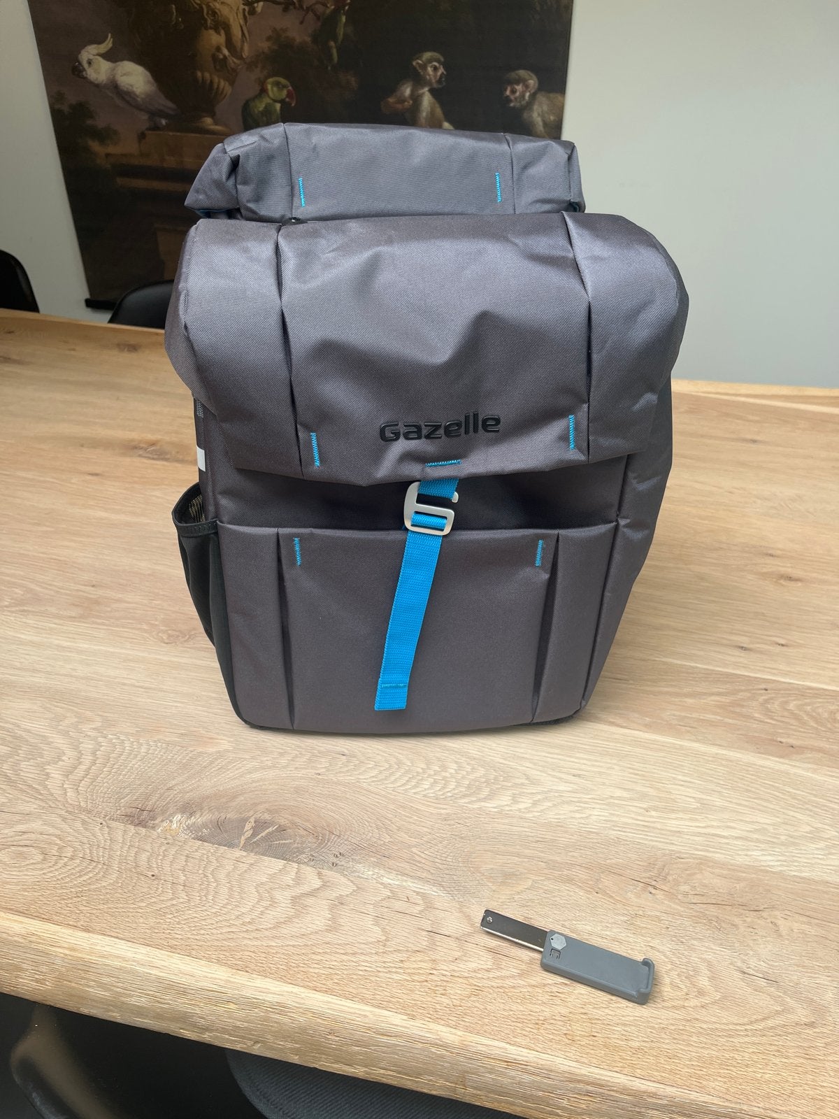 Nieuwe Gazelle Dubbele Fietstas Antraciet/Blauw