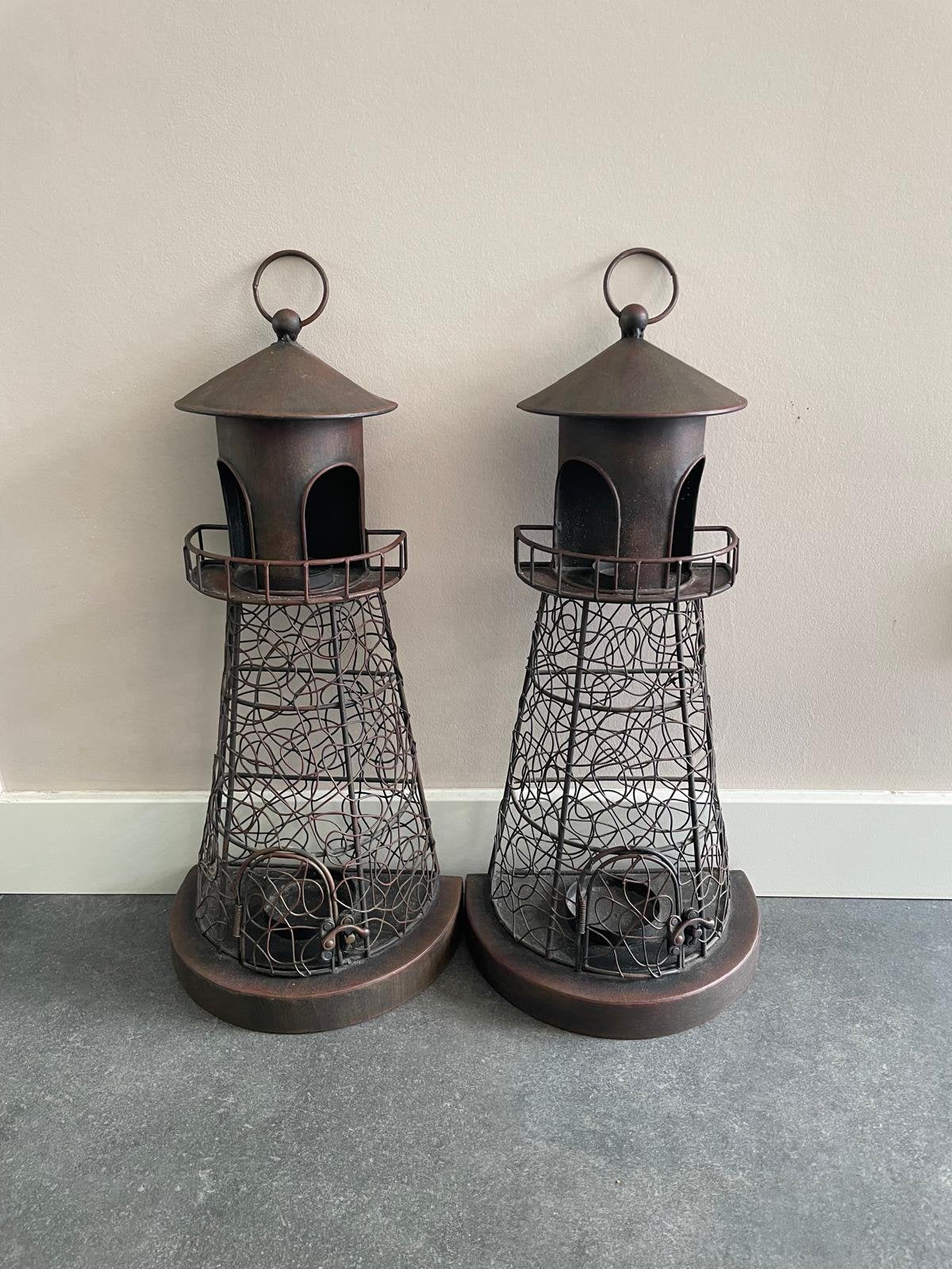 Vuurtoren lantaarns, Huis en Inrichting, Woonaccessoires | Kandelaars en Kaarsen, Ophalen, Gebruikt