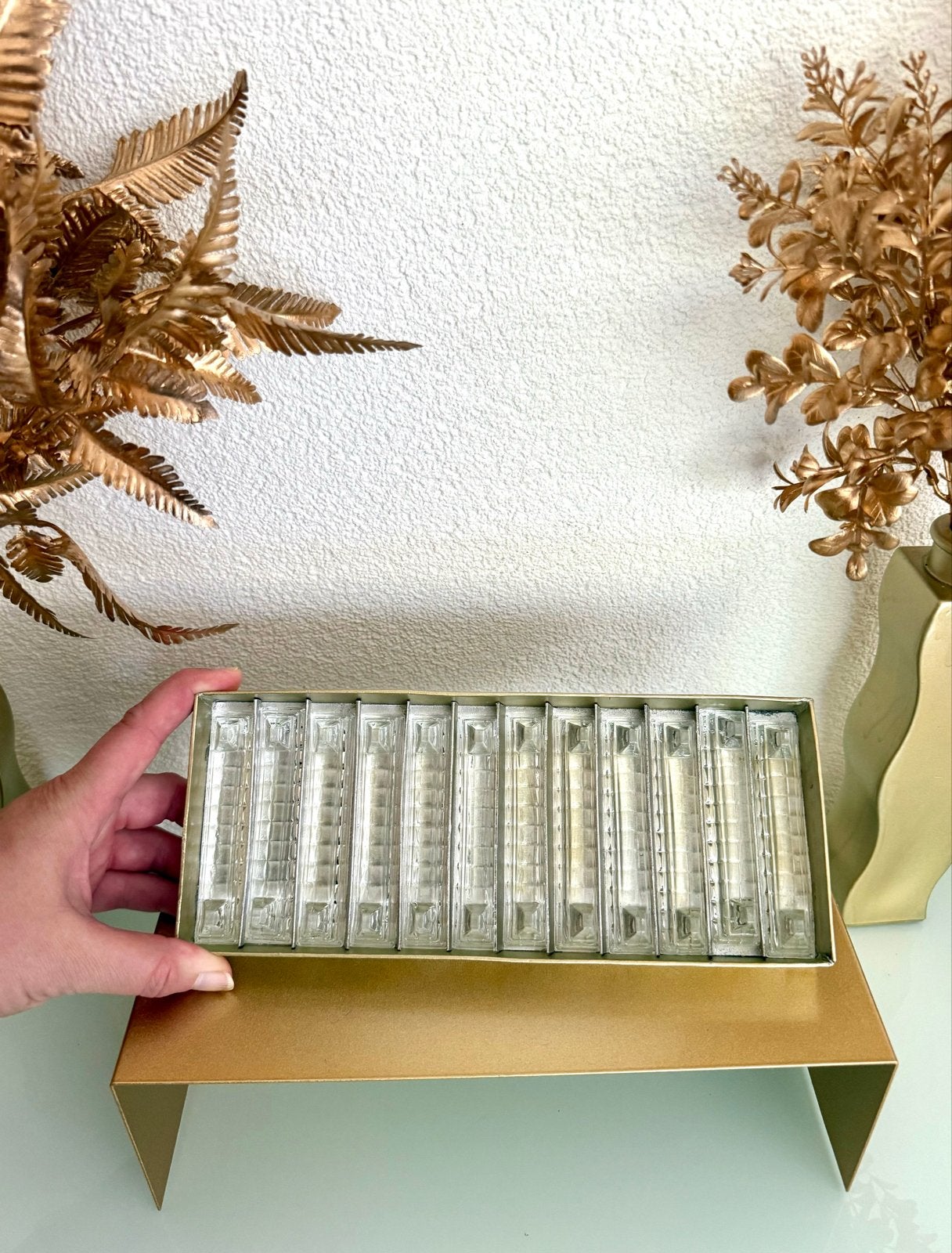 Vintage Kristallen Messenleggers Set in Doos, Ophalen of Verzenden
