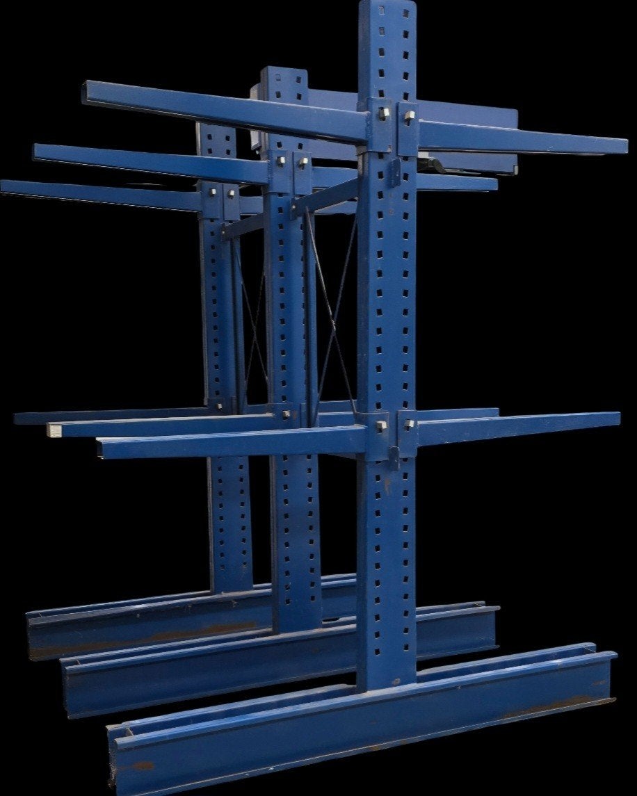 Draagarmstelling set dubbelzijdig platenstelling hout platen, Doe-het-zelf en Verbouw, Metalen, Ophalen, Gebruikt, IJzer