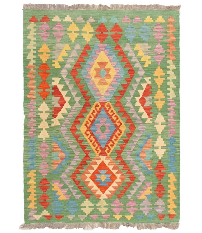 Handgemaakt Afghaans Traditioneel Kilim Vloerkleed Wol, 100 tot 150 cm, Nieuw, Ophalen of Verzenden, Rechthoekig