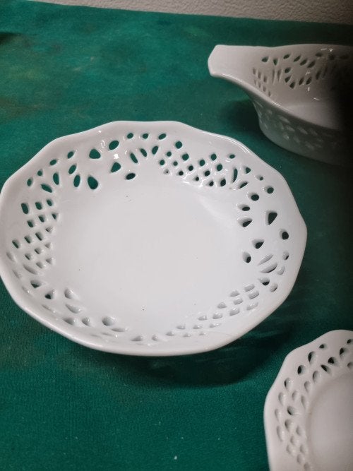 servies opengewerkt schaaltjes 6 stuks, Ophalen of Verzenden, 'T Olde Gre-j, Info@toldegrej.nl, Endepoelstraat 20f Didam