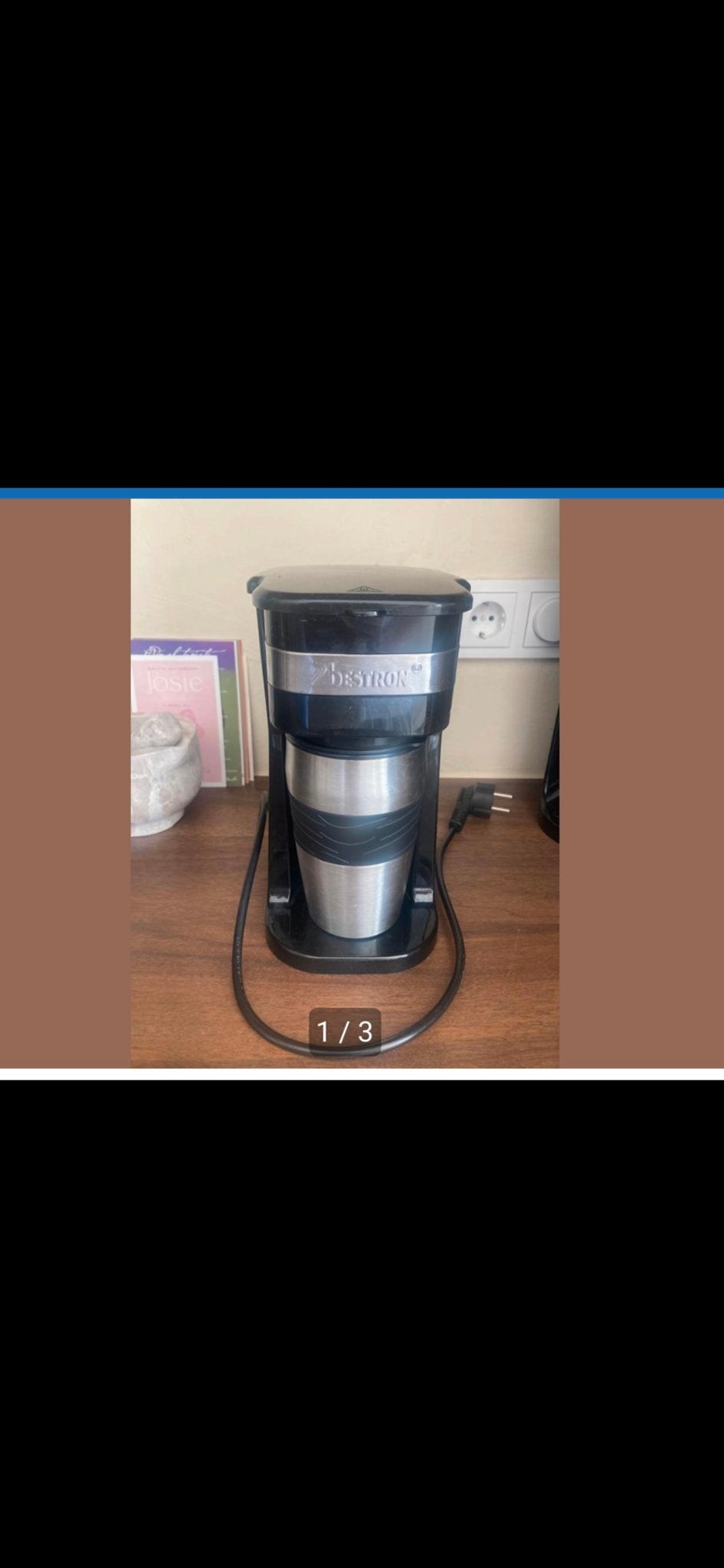 Bestron Koffiezetapparaat met thermobeker, Koffiemachine, Gemalen koffie, Ophalen of Verzenden, Zo goed als nieuw
