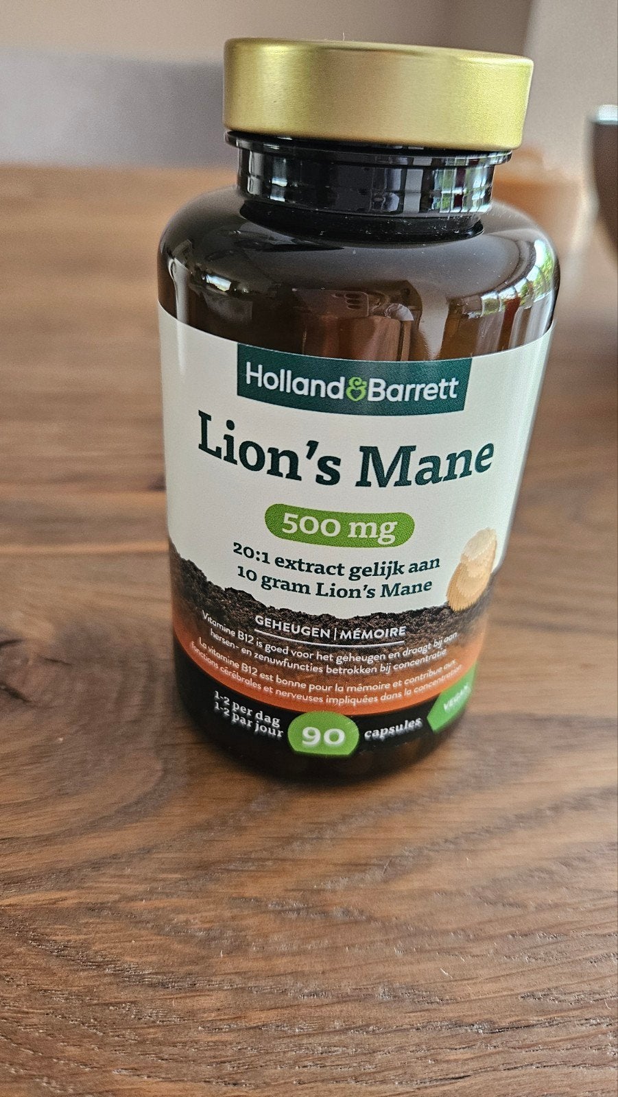 Holland & Barrett Lion's Mane 500mg - 90 capsules, Ophalen of Verzenden, Nieuw, Overige typen