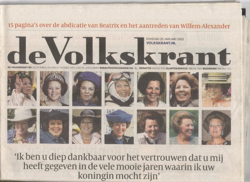 Abdicatie van Beatrix en aantreden van Willem-Alexander, Ophalen of Verzenden, Gebruikt, Nederland, Tijdschrift of Boek
