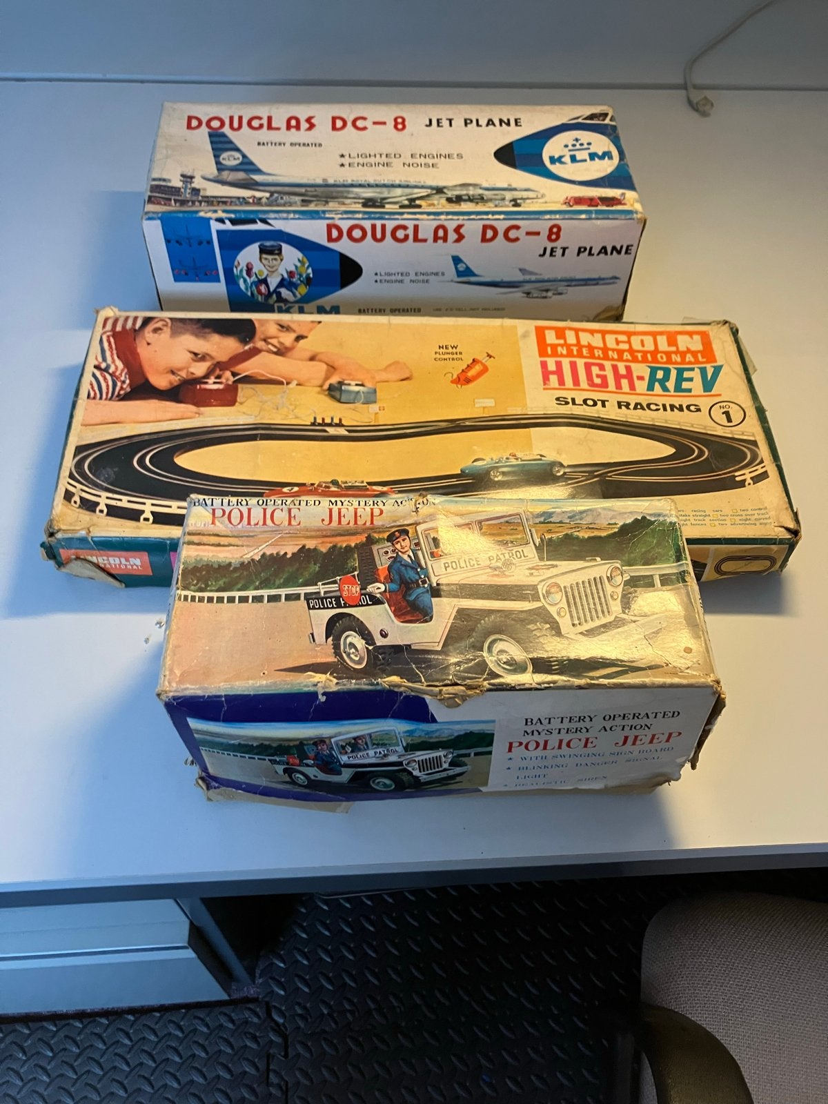 Vintage Lincoln International Racebaan & Politie Jeep, Elektrisch, Ophalen, Overige merken, Racebaan