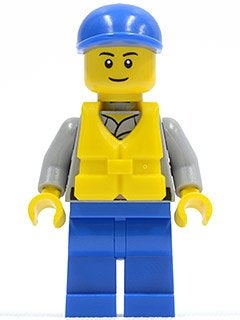 LEGO City cty0408 Coast Guard City - Crew Member, Blue Cap, Lego, Ophalen of Verzenden, Minifiguur, City