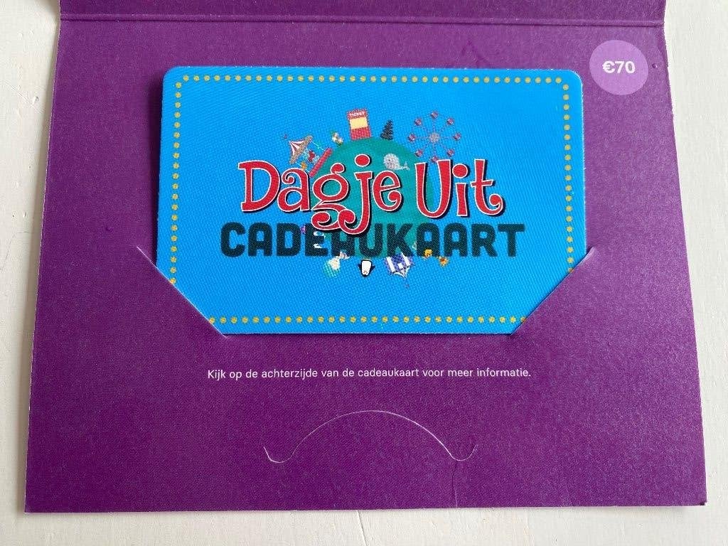 Dagje uit cadeaukaart ter waarde van €70, Tickets en Kaartjes, Cadeaubon