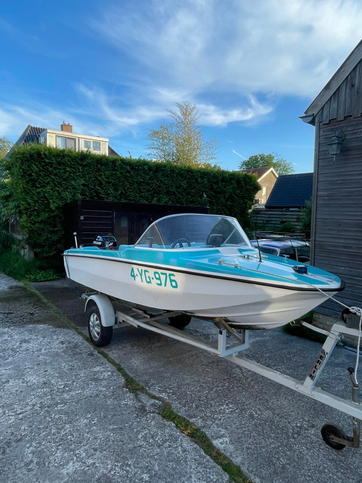 Hellwig triton met 40 pk mercury en trailer, Watersport en Boten, Ophalen, Overige merken, Gebruikt, 4 m