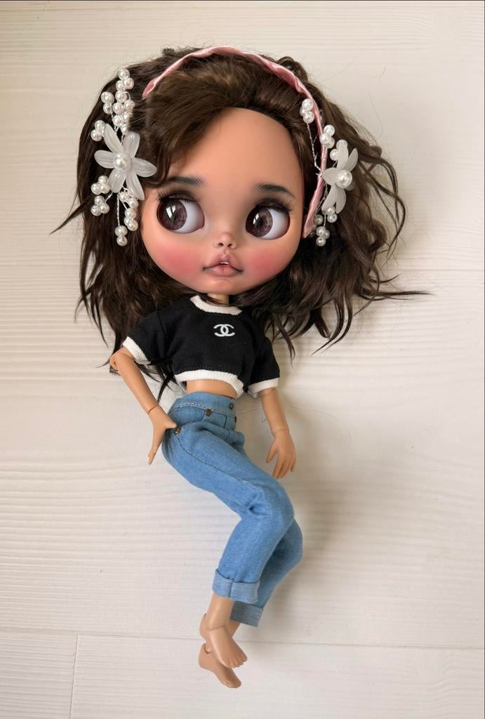Tender Blythe BJD Pop met Donkerbruin Mohair Haar, Verzenden, Zo goed als nieuw, Overige typen