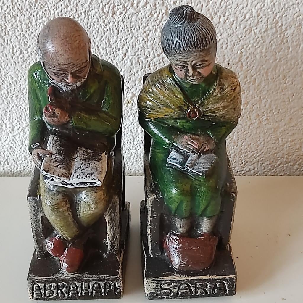 Vintage Boekensteunen Abraham & Sara - Atelier Léon, Ophalen of Verzenden