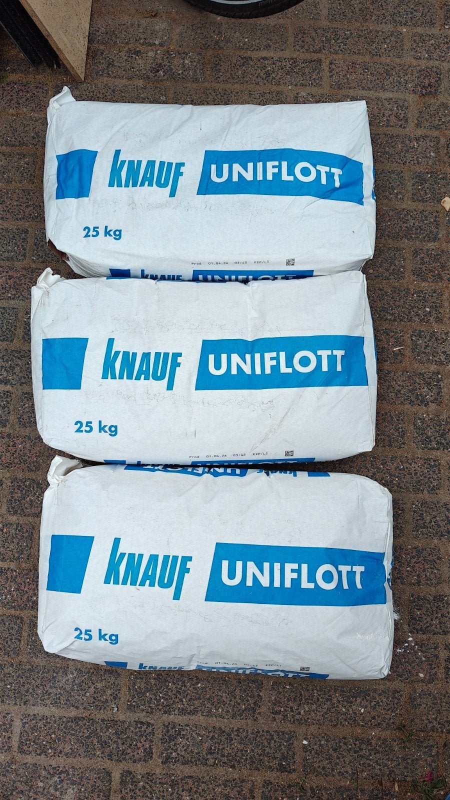 Knauf Uniflott 25 kg (3 zakken), Ophalen, Nieuw
