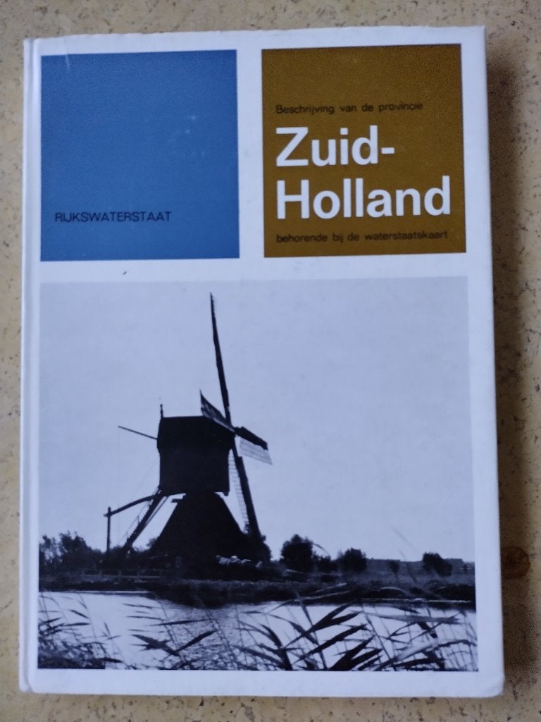 Zuid-Holland, beschrijving waterstaatskaart, Boeken, Atlassen en Landkaarten, Ophalen of Verzenden, 1800 tot 2000, Nederland, Landkaart