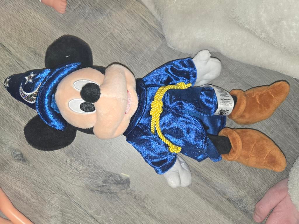 Mickey mouse tovenaar knuffel, Verzamelen, Disney, Ophalen of Verzenden, Mickey Mouse, Zo goed als nieuw, Knuffel