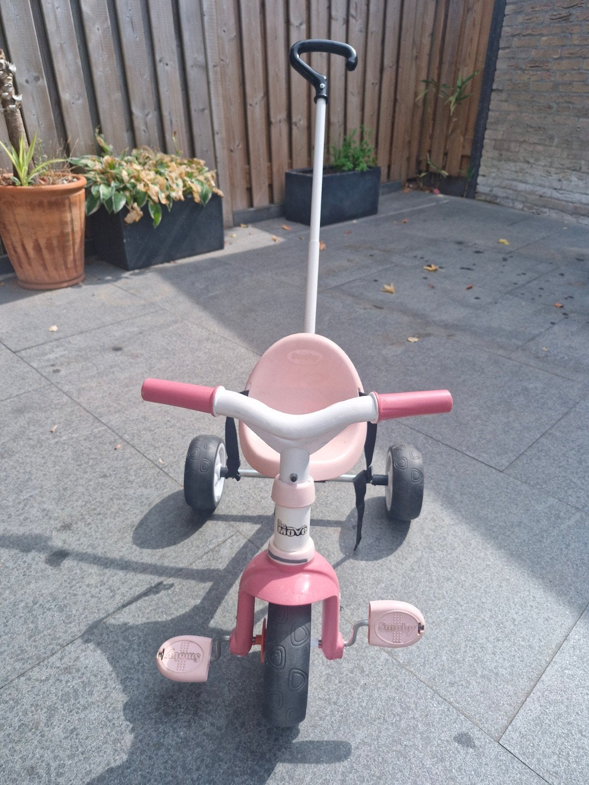 driewielers fietsje, Ophalen, Gebruikt, Duwstang