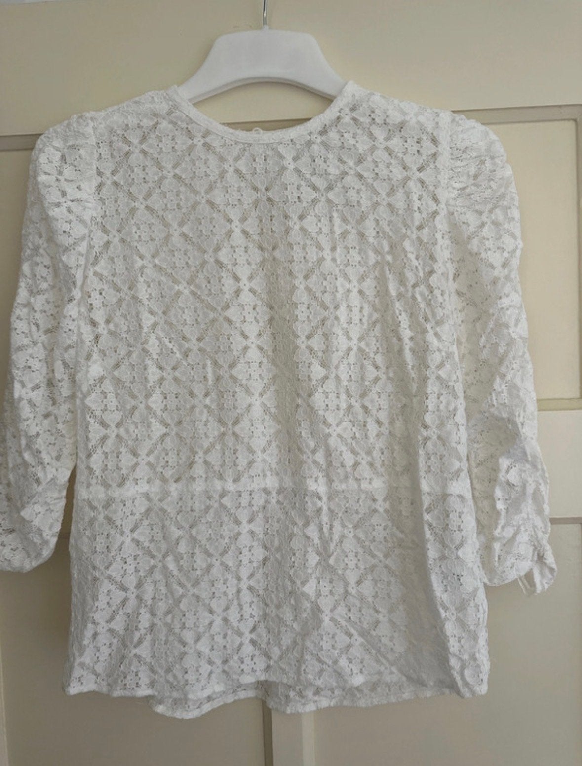 Lollys Laundry Kanten Blouse Wit Maat S, Kleding | Dames, Blouses en Tunieken, Verzenden, Zo goed als nieuw, Maat 36 (S), Wit