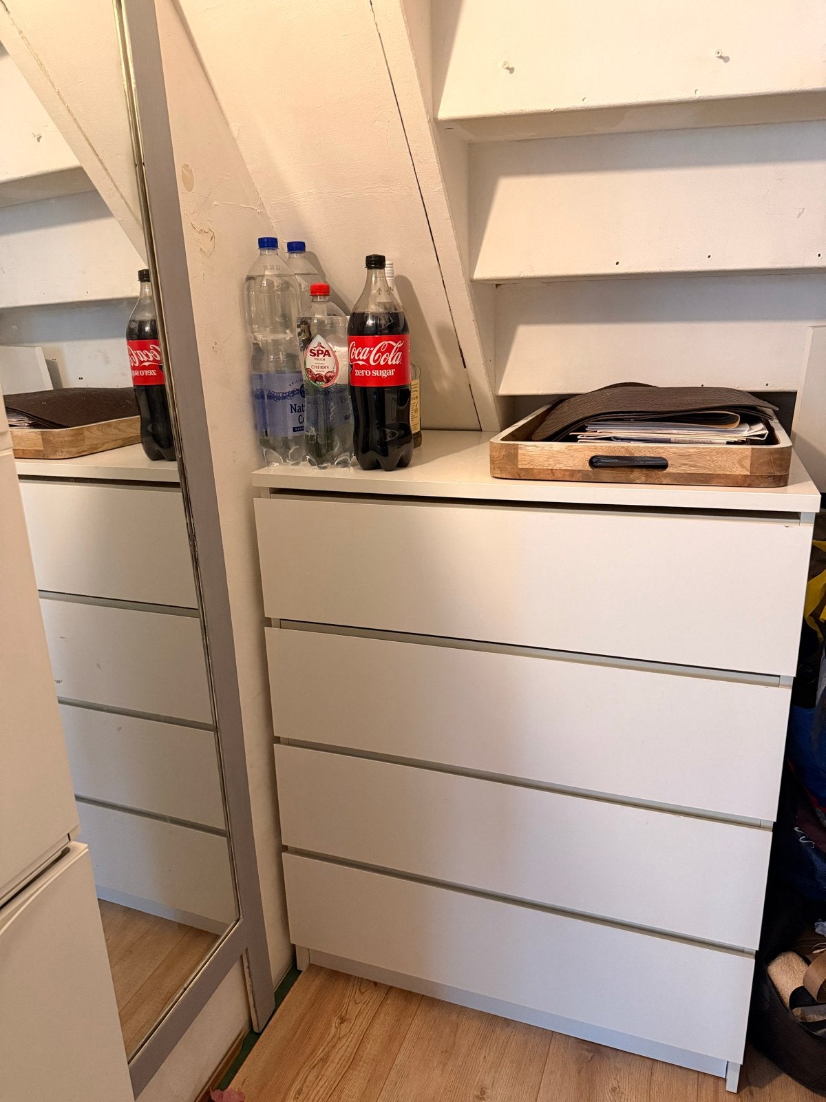 Witte ladekast van Jysk - 4 lades, Huis en Inrichting, Kasten | Ladekasten, Ophalen, Gebruikt, 100 tot 150 cm, 50 tot 100 cm