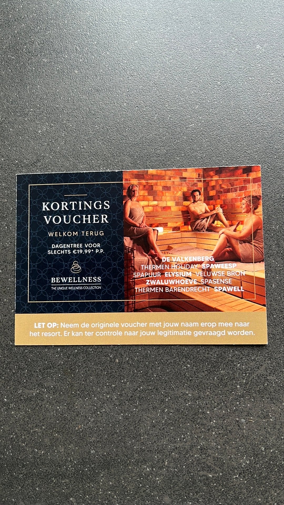 Bewellness kortingscode sauna, Tickets en Kaartjes, Twee personen, Kortingsbon, Spa of Sauna