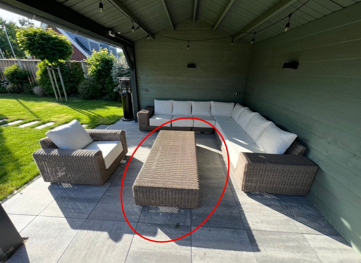 4SO Kingston lounge tafel zonder glasplaat 4 Seasons Outdoor, Ophalen, Zo goed als nieuw, Rechthoekig, Wicker