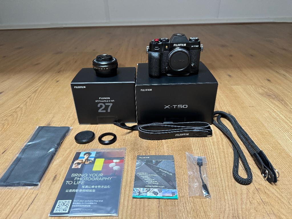 Fujifilm X-T50 Body + Fujifilm XF 27mm F/2.8 R, Ophalen, 40 Megapixel, Spiegelreflex, Zo goed als nieuw