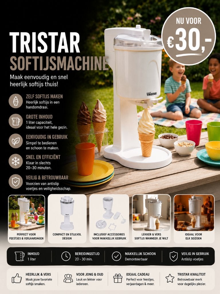 Tristar softijs machine, Ophalen of Verzenden, Nieuw