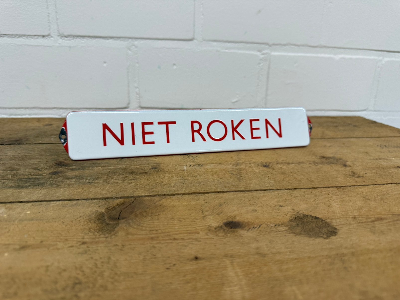 Oude emaille reclame bordje bord niet roken, Ophalen of Verzenden, Zo goed als nieuw, Reclamebord