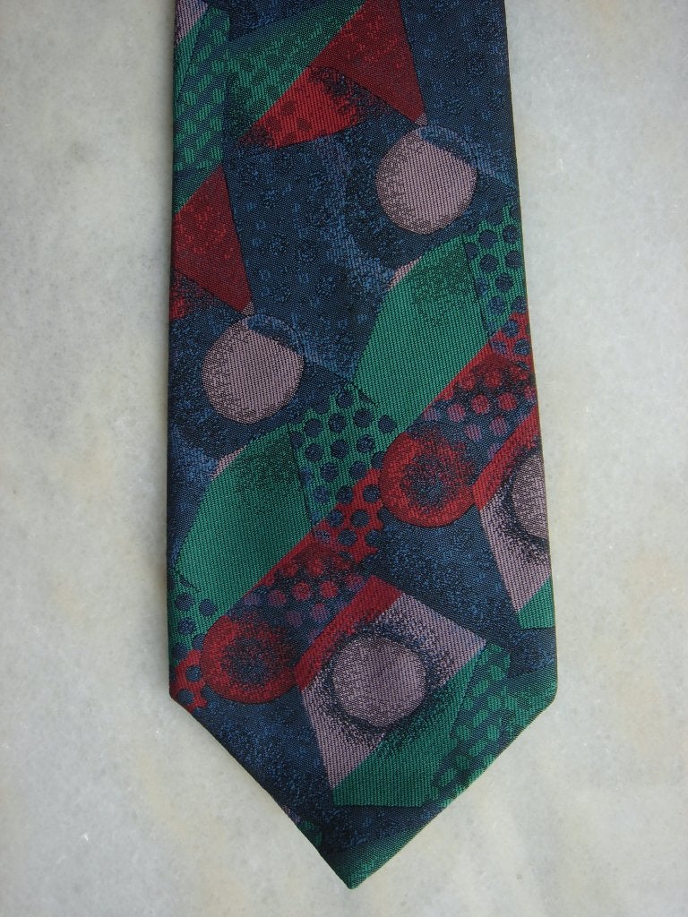 Blauw – groen - rood bewerkte stropdas Select, Meerkleurig, Select Kwalit. Collect., Ophalen of Verzenden, Met patroon