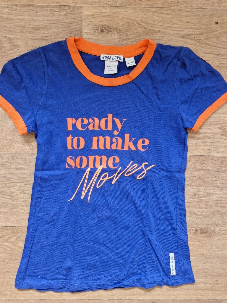 Blauw shirt Nik & Nik mt 164, Kinderen en Baby's, Ophalen of Verzenden, Gebruikt, Jongen of Meisje, Shirt of Longsleeve