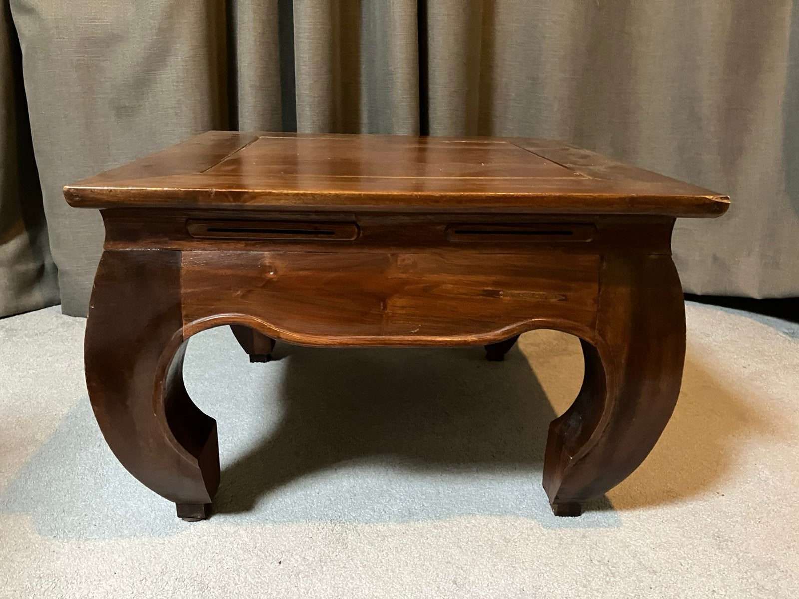 Opium tafeltje teakhout, Ophalen, 50 tot 100 cm, Zo goed als nieuw, Teakhout