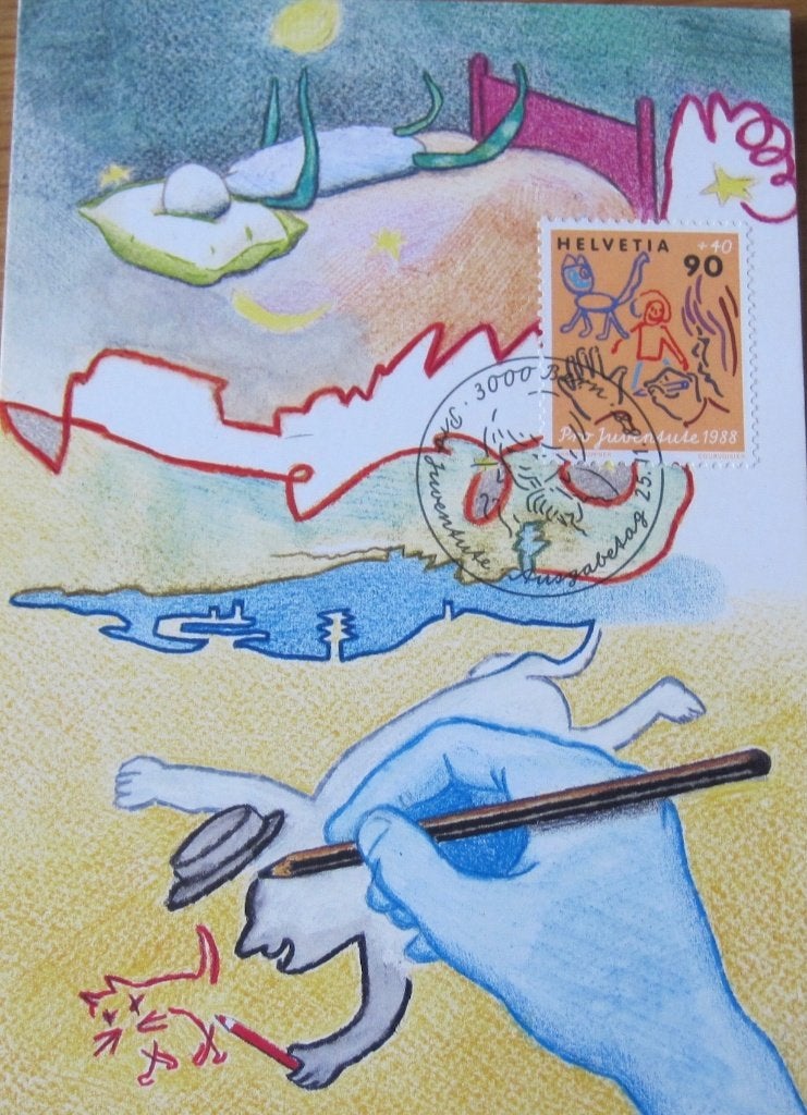 maximale of maxikaart uit Zwitserland - Pro Juventute - 1988, Ophalen of Verzenden, Briefkaart