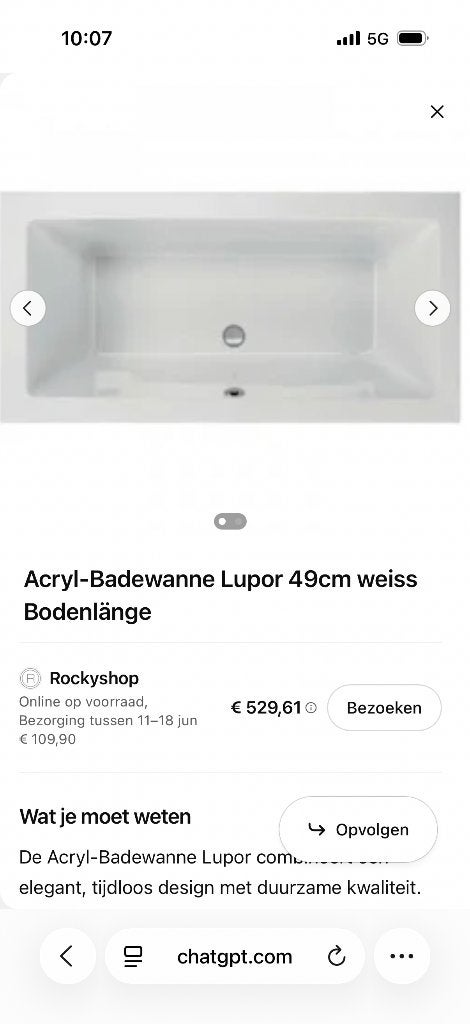 Badkuip te koop 170x75x49, Ophalen, Nieuw