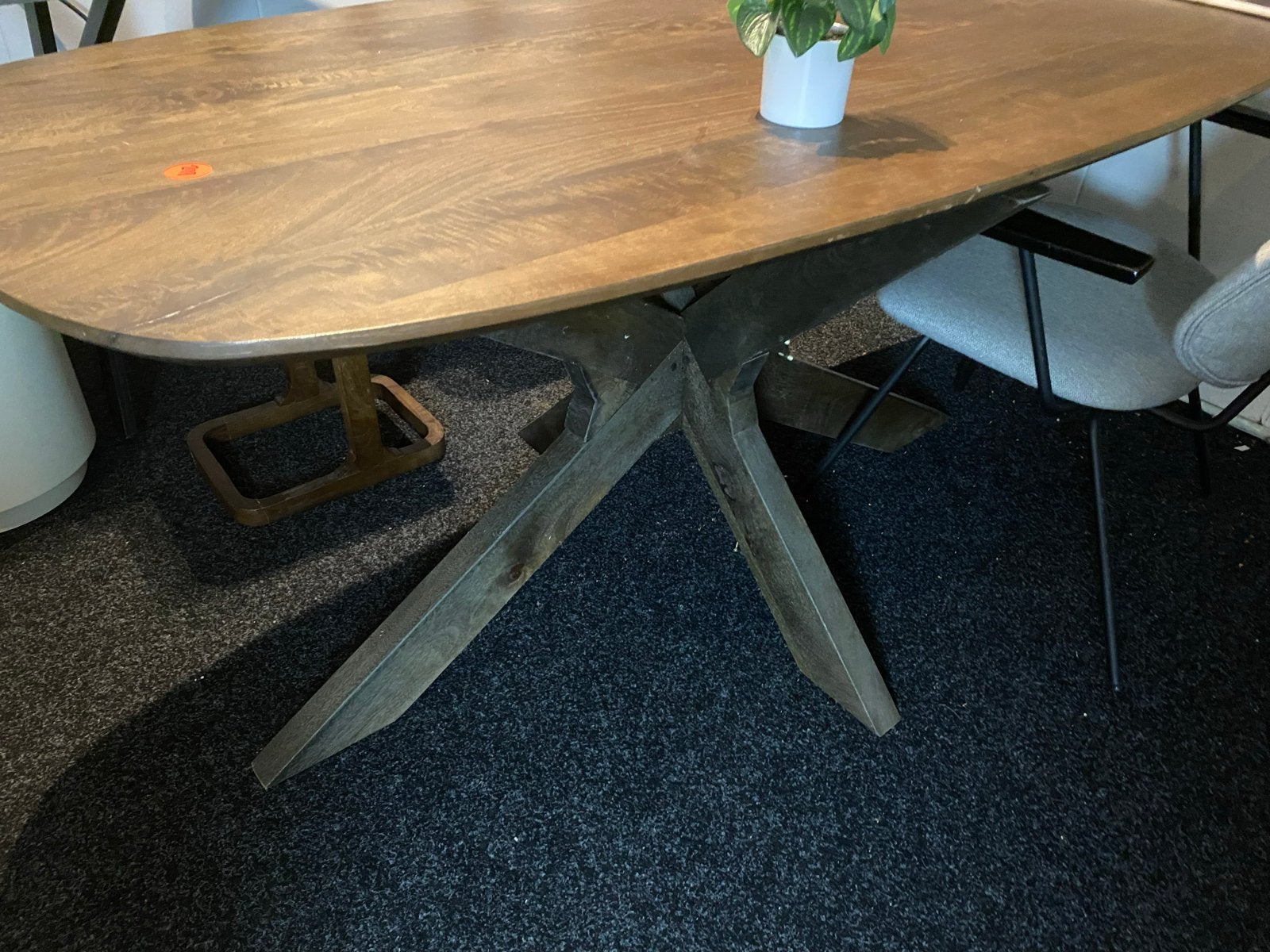 Deense ovale eettafel 180x90 massief hout spinpoot, Huis en Inrichting, Tafels | Eettafels, Ophalen, Nieuw, 50 tot 100 cm, 150 tot 200 cm