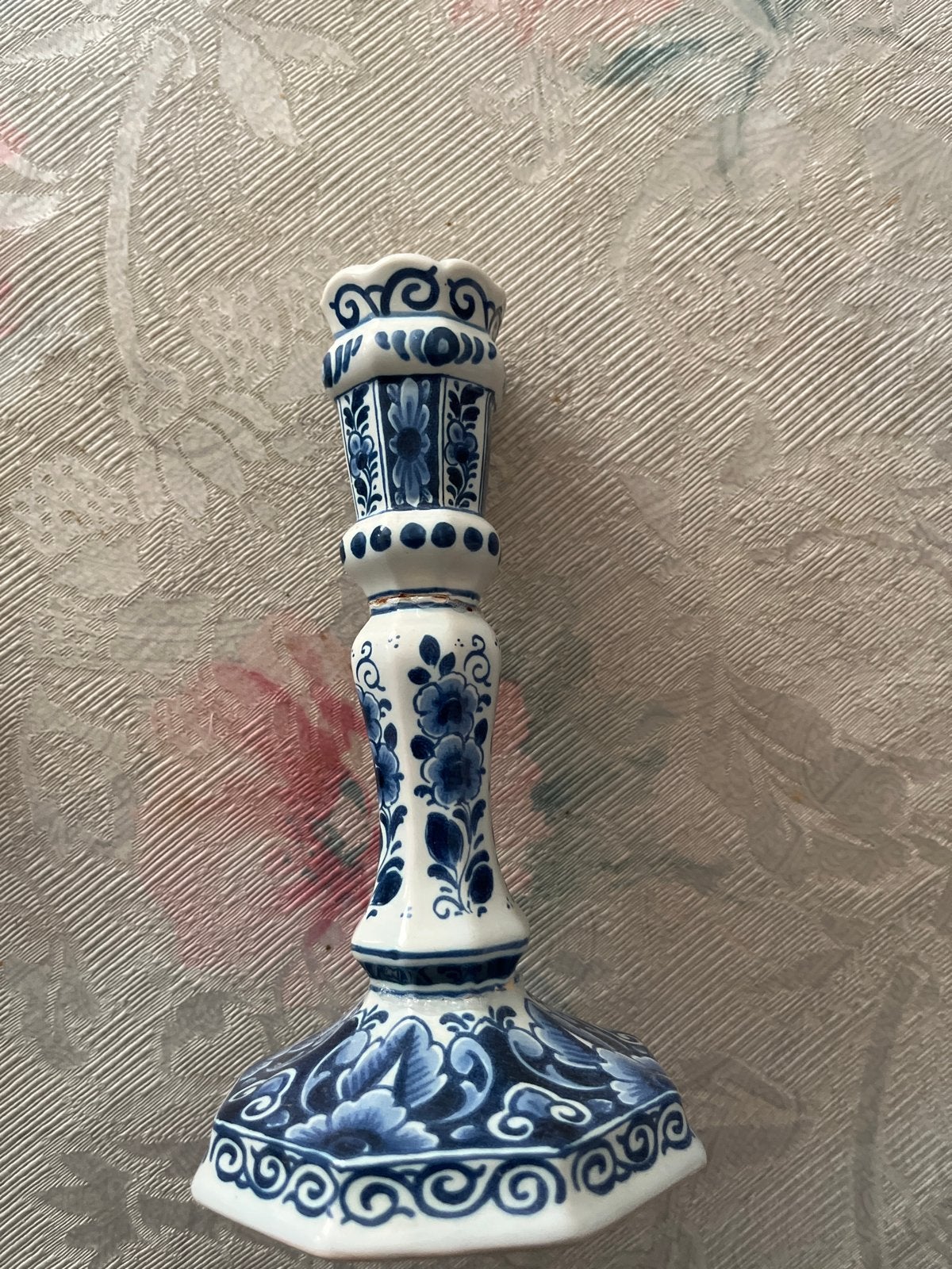 Delfts Blauw Kandelaar - Handbeschilderd Keramiek, Antiek en Kunst, Ophalen of Verzenden, Keramiek of Aardewerk