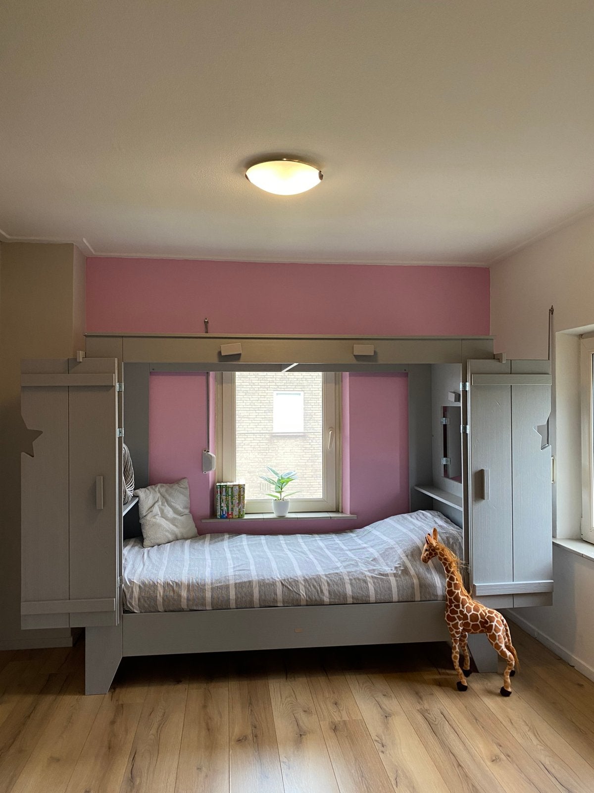Bedstee bed tom van lief / stoer grijs 90 x 200, Ophalen, Zo goed als nieuw, Eenpersoons