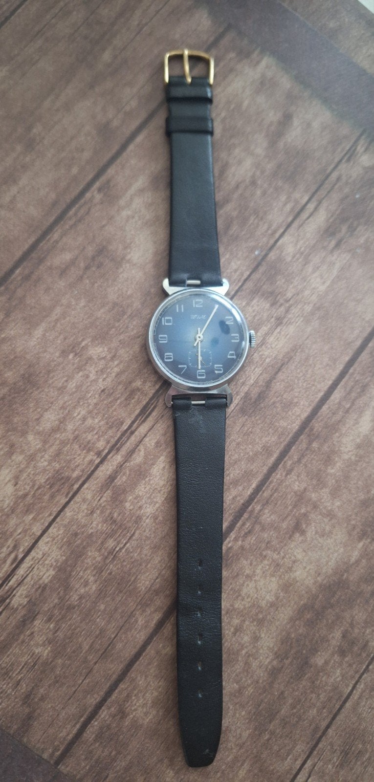 Vintage ZiM USSR mechanisch herenhorloge – handopwinder, Ophalen of Verzenden, Staal, Overige merken, 1960 of later
