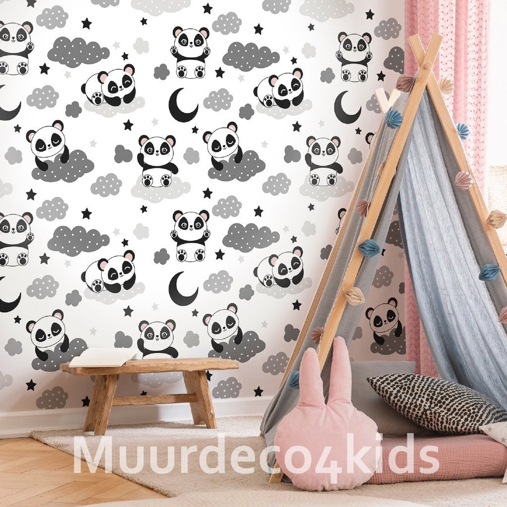 Baby Panda behang kinderkamer, babykamer, Muurdeco4kids, Verzenden, Nieuw