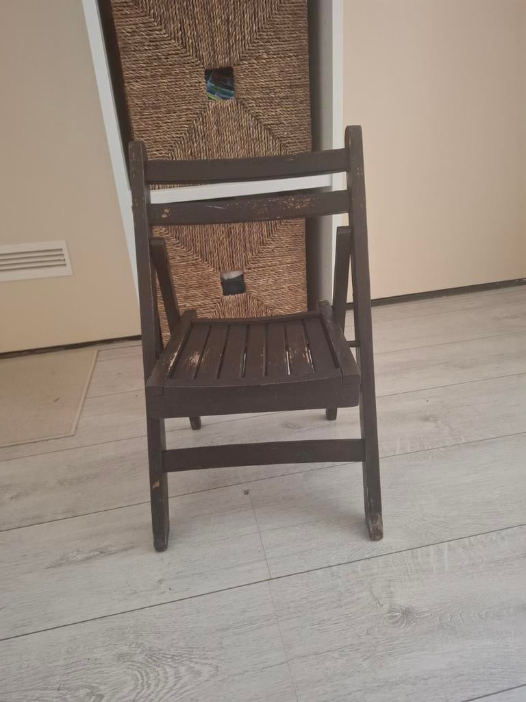 Vintage Houten Inklapbare Kinderstoel - Gebruikt, Ophalen