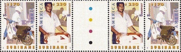 Suriname 965/6BP postfris Brugpaar 1997, Ophalen of Verzenden, Postfris