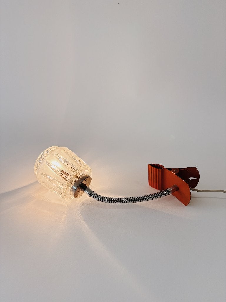 VINTAGE BUREAULAMP MET ORANJE KLEM, Gebruikt, -, -, Ophalen of Verzenden
