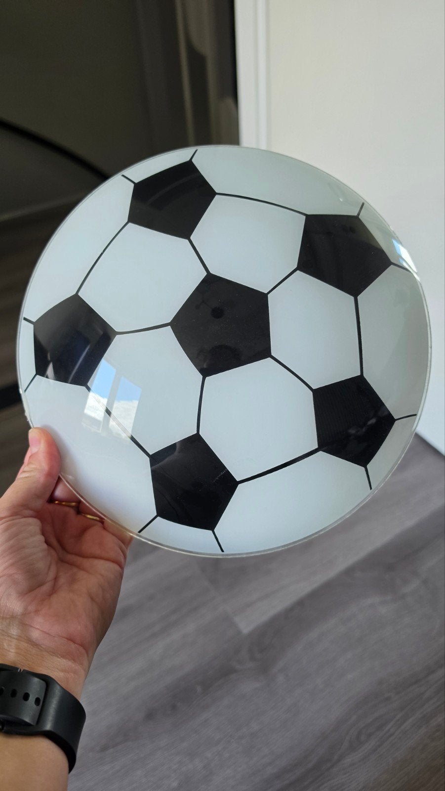 Voetbal plafondlamp voor kinderkamer, Ophalen, Gebruikt, Plafondlamp, E27 (groot)