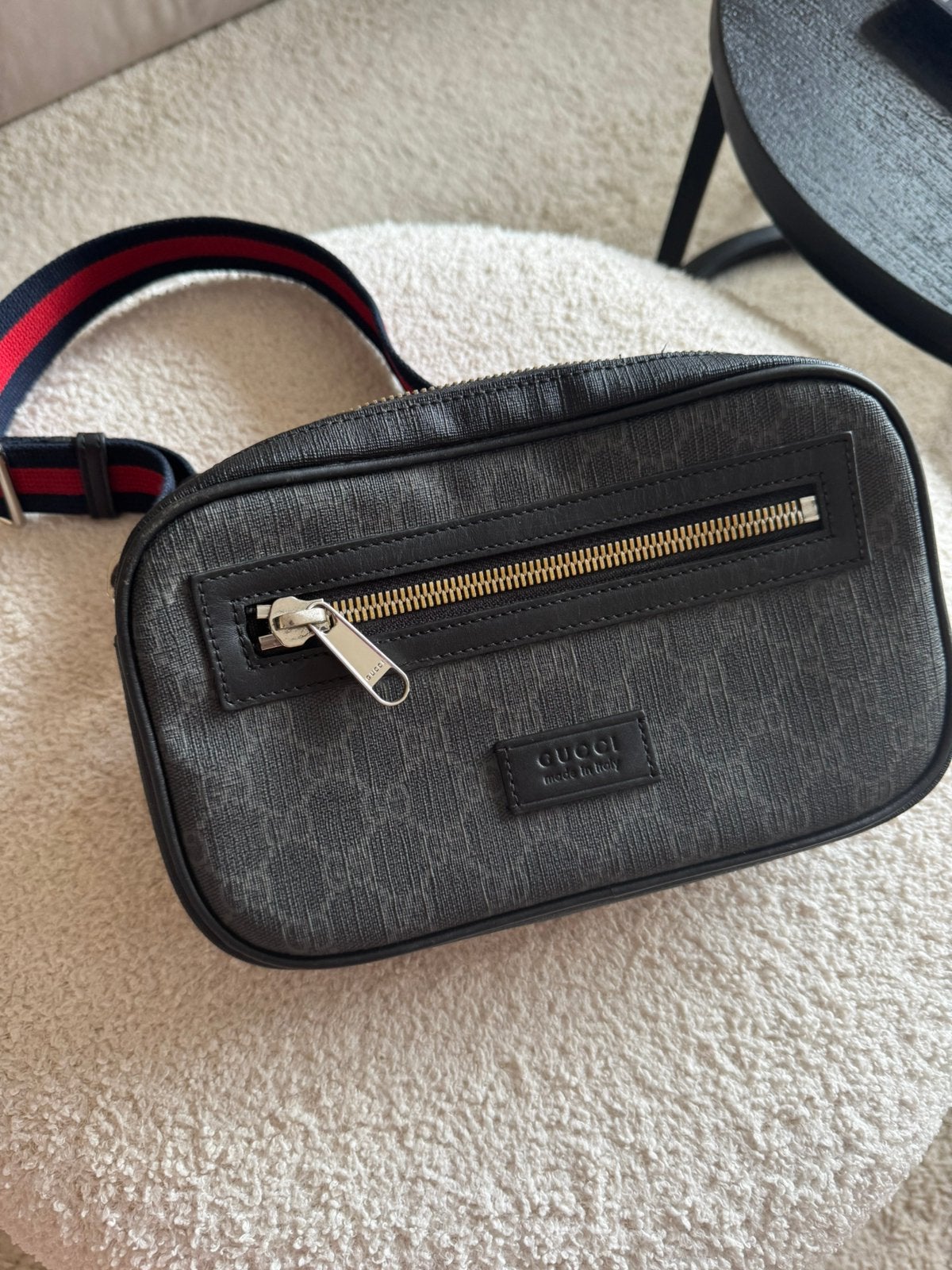 Gucci GG Supreme Heuptas / Crossbody (Zwart) origineel, Ophalen, Zo goed als nieuw, Zwart