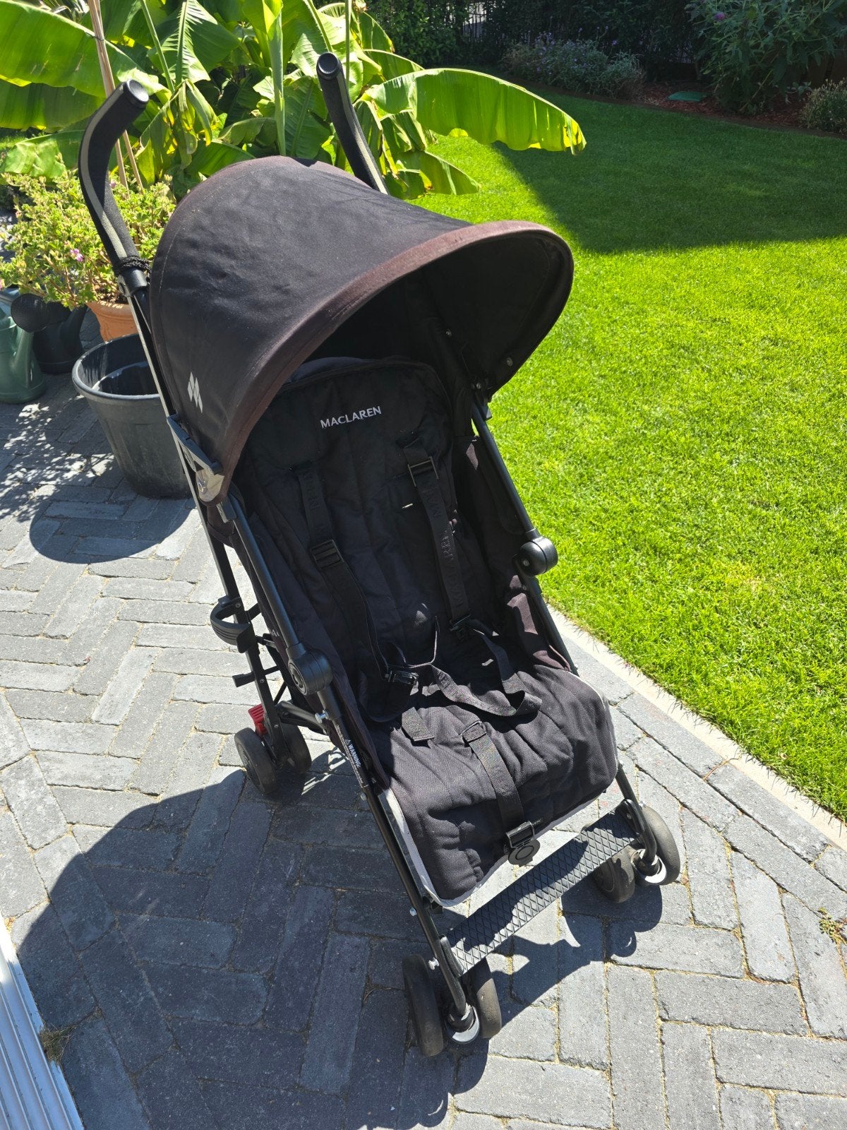Maclaren buggy met regenhoes en zonnekap, Ophalen of Verzenden, Gebruikt, Maclaren, Verstelbare rugleuning