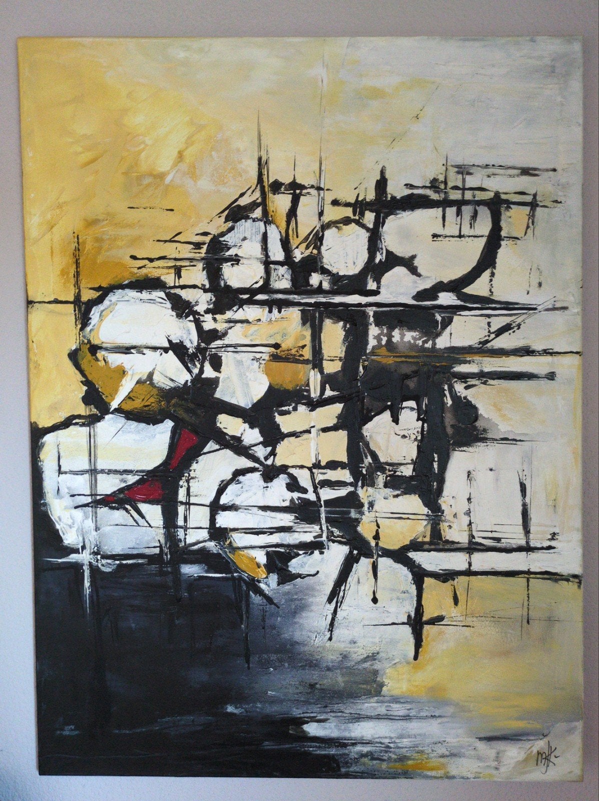 Schilderij Acryl op doek, Abstract, Acrylverf, Handgeschilderd, Ophalen of Verzenden